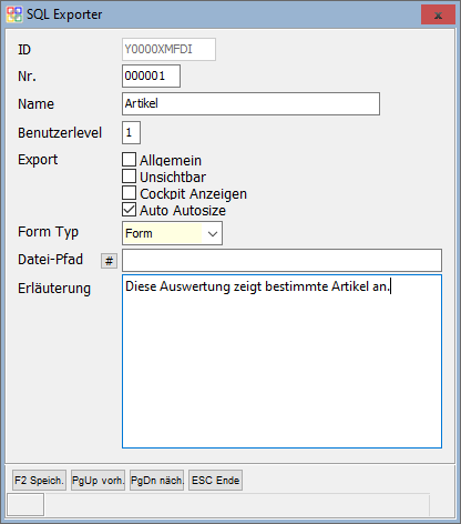 Datei:SQL Exporter Eingabemaske.png