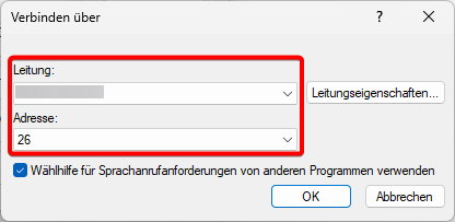 Dialer Verbindungseinstellungen