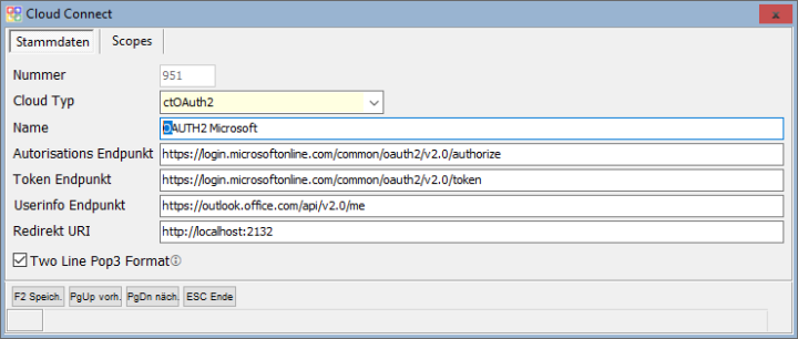 Liste der OAuth2-Definitionen